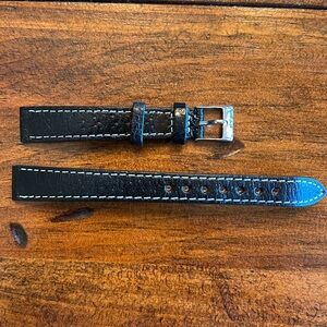 Small Black Leather Watchband